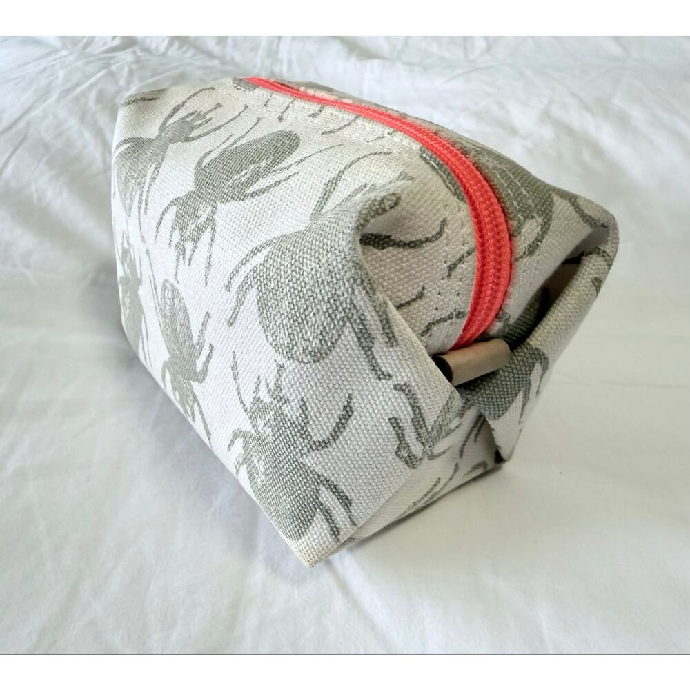 India Hicks | Stone Gray Lucky Beetle Cosmetics Bag Pouch - Picture 3 of 11